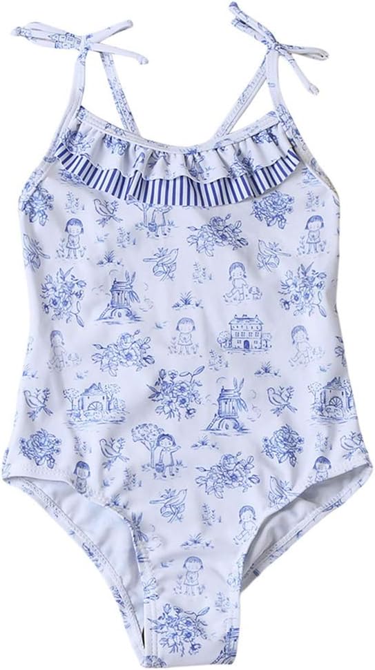 女の子の水着 女の子の幼児の女の子のスリムワンピース水着青ビキニ水着水着を印刷 ビーチ水着 Color M Size Blue 正規逆輸入品
