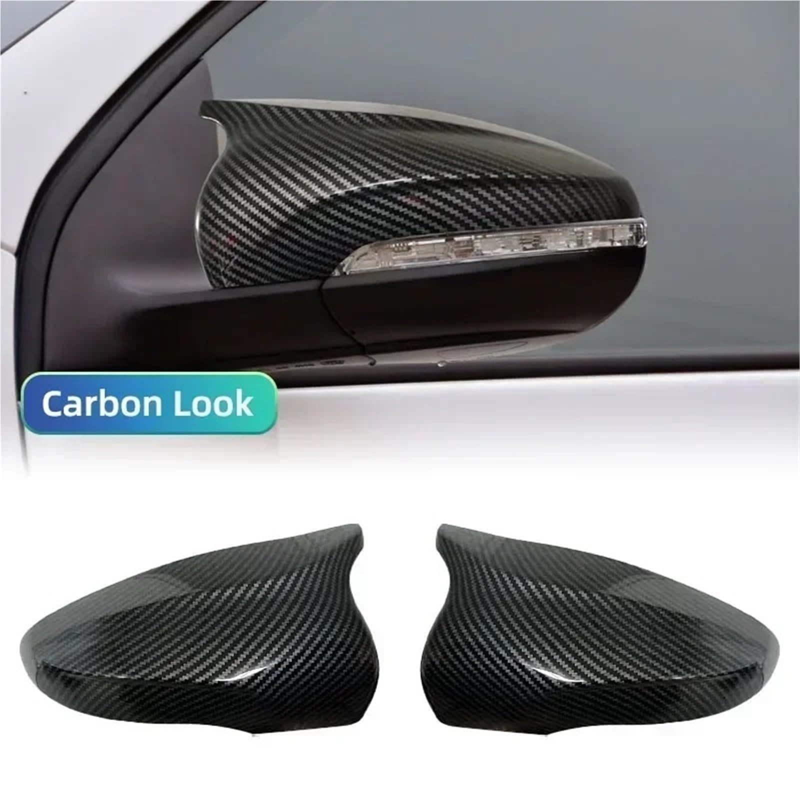 Abdeckungen Seitenspiegel Für VW Für Golf 6 MK6 Für GTI Für GTD 2009-2013 Spiegelgehäuse Mit Kohlefasermuster Schwarze Seitenflügel-Rückspiegelabdeckung Tür Spiegelkappen(Carbon Fiber Pattern)