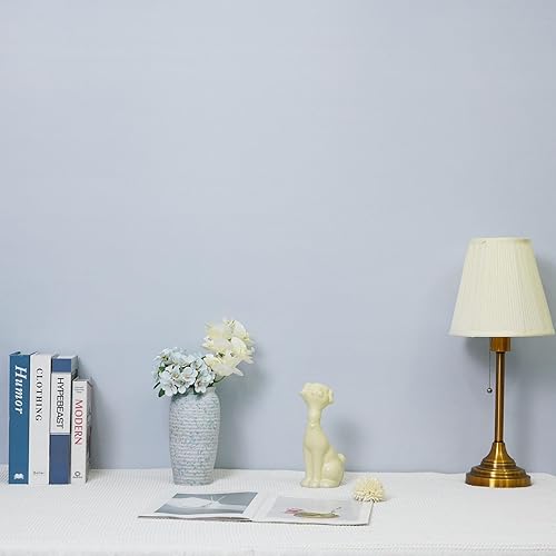 Miniatura 3 de HeloHo Papel tapiz de color azul claro sólido de 118 x 15.7 pulgadas, papel de pared con textura mate, autoadhesivo, extraíble, impermeable, para