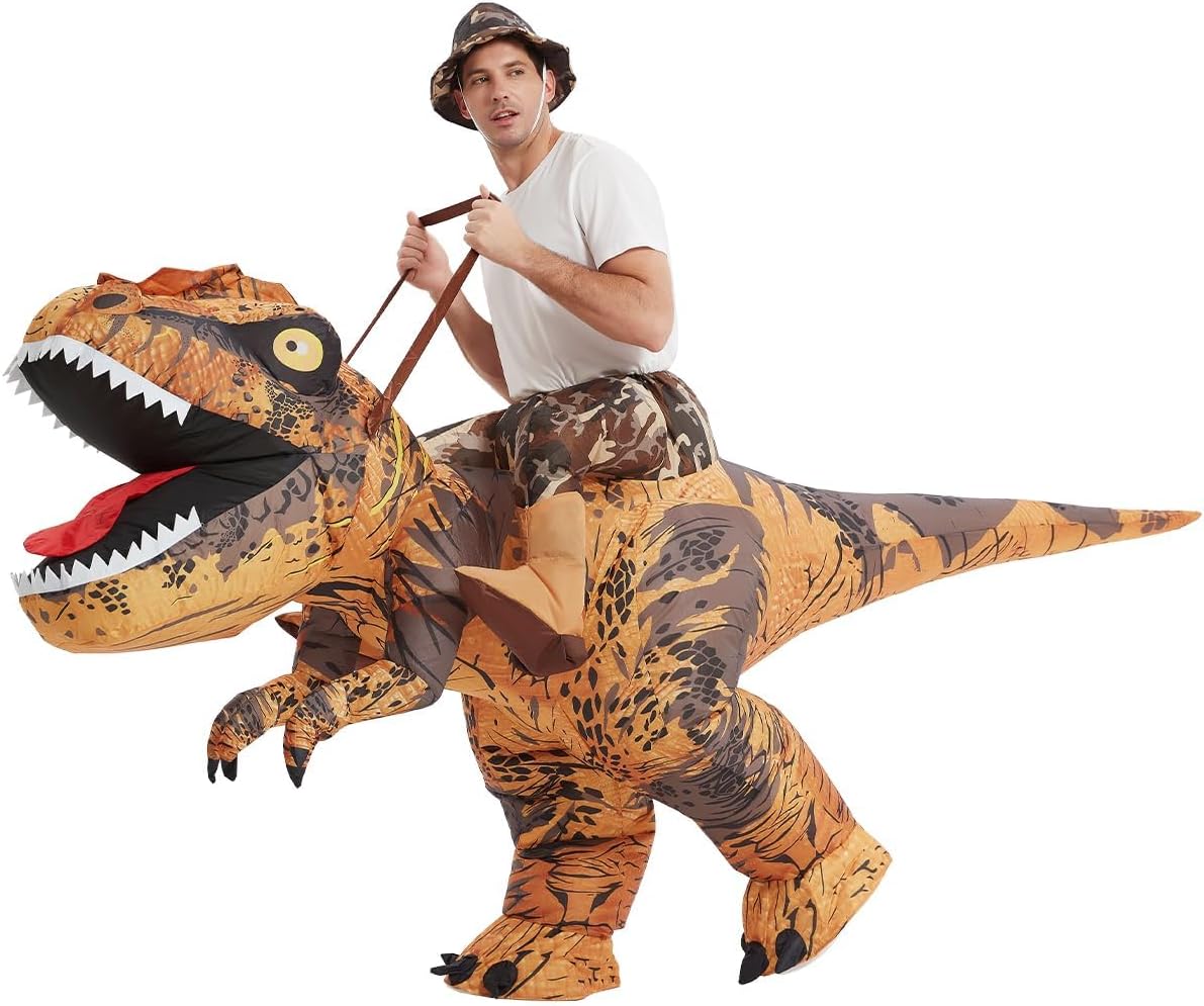 GOOSH Inflatable Dinosaur Costume Adults Halloween Party Blow up T Rex Outfit, Lightweight & Flexible for Cosplay, Parades - Image 4