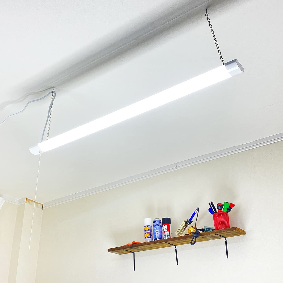 Amazon | LEDベースライト 吊下げタイプ 120cm 25W 3200lm 昼光色 プル