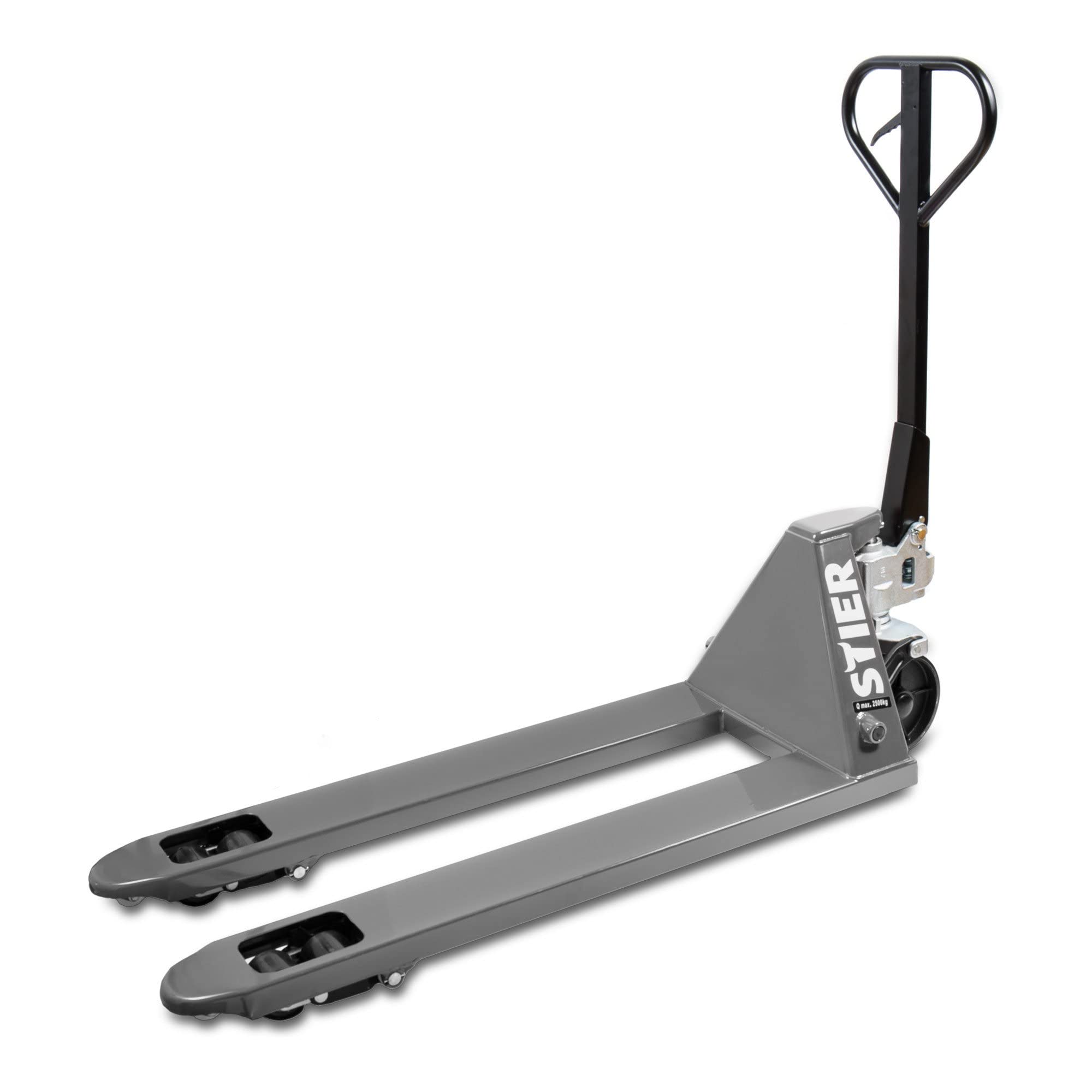 STIER Transpallet, portata 2500 kg, lunghezza delle forche 1150 mm, pneumatici in nylon grigio