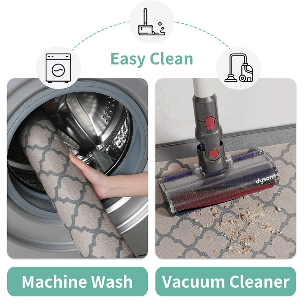Keukentapijten antislip wasbaar vloer grijs tapijt voor wasruimte entree keuken sterk waterabsorberend en olie geometrische machine wasbare slip achterkant anti-vermoeidheid tapijt (44*120cm