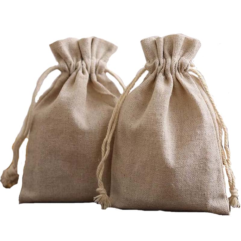 MObyat Sacs cadeaux en lin 8 x 11 cm 9 x 12 cm 10 x 15 cm 13 x 17 cm Lot de 50 sacs à bijoux en jute avec logo personnalisé Pochettes à cordon de maquillage-50pcs Logo Bag, 10 x 15 cm (4 x 6 pouces)
