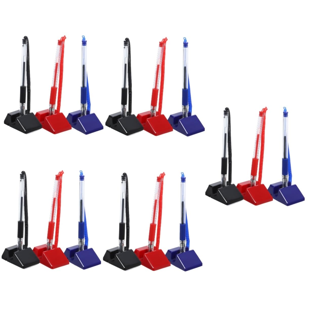 jojofuny 15pezzi Gel Scrivania Con Base Per Reception e Ufficio Penne Per Contatori Blu Nero e Scrittura e Per Professionali