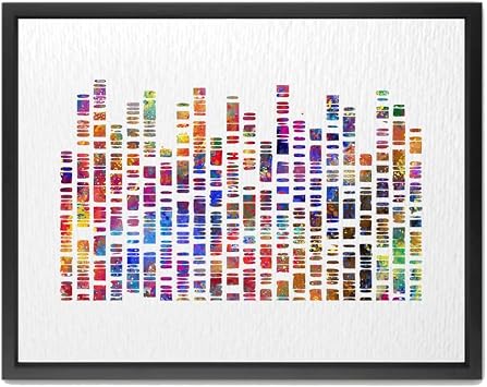 Dignovel Studios 8X10 Unframed DNA Sequence Watercolor Art Print Poster DNA Molecule Genome Medical Science Genetic Biology Wall Hanging Decor DN904