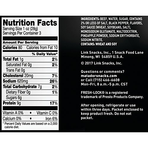 Matador Peppered Beef Jerky, 3 Ounce