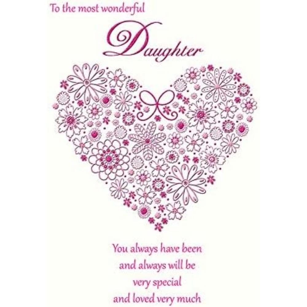 Piccadilly Greetings Contemporary Birthday Card Daughter - 9 x 6 inches