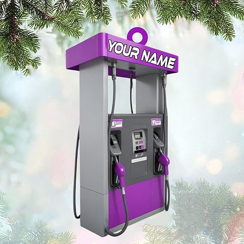 Miniatura 7 de MoonArt Adorno de Navidad con bomba de gas, divertido regalo de bomba de combustible, decoración de gasolinera (1, GPQ1)