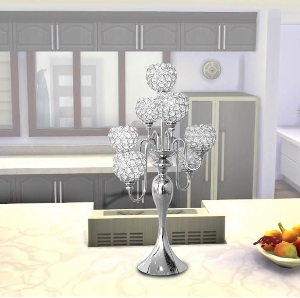 Creative Crystal Candelabra Candle Holder for Wedding, Home, & Special Events