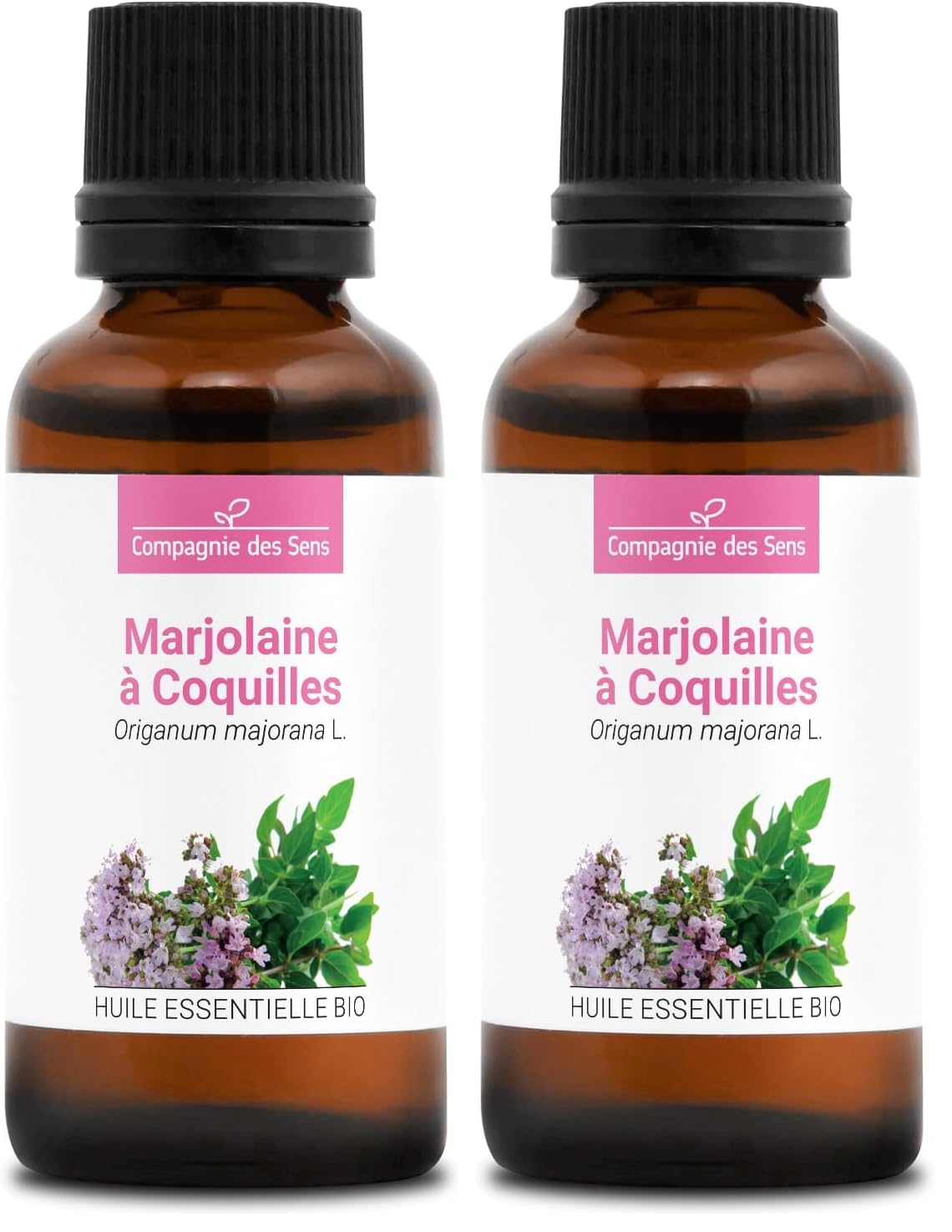 MARJOLAINE À COQUILLES BIO - 30mL - Huile Essentielle de Qualité Premium - 100% Pure, Naturelle, garantie ChromaCert® - Chémotypée & Intégrale (Lot de 2)