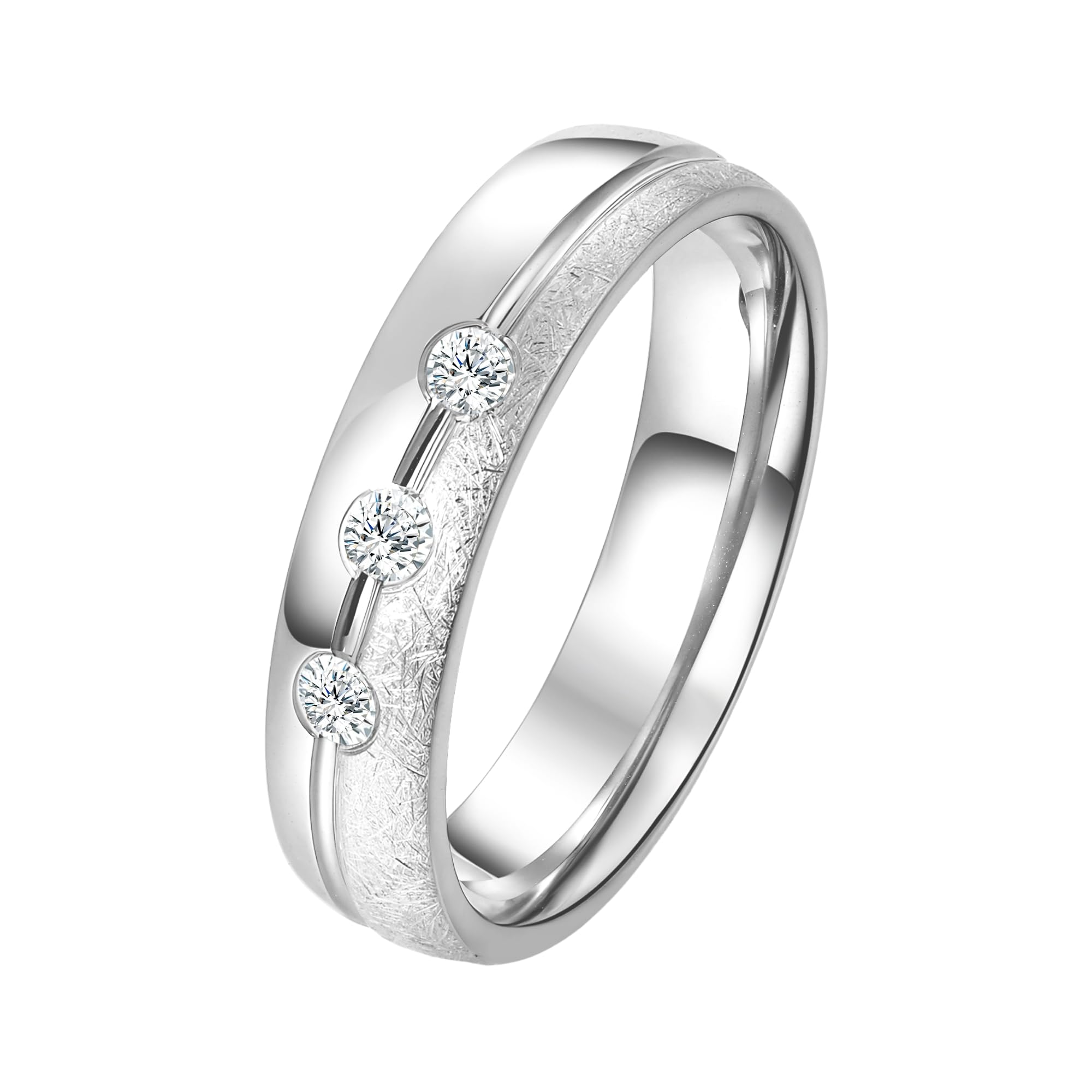 DOOSTI Ehering/Partnerring/Trauring FROSTED Silber 925/- hochwertiger Silberring – Damen und Herren Variante