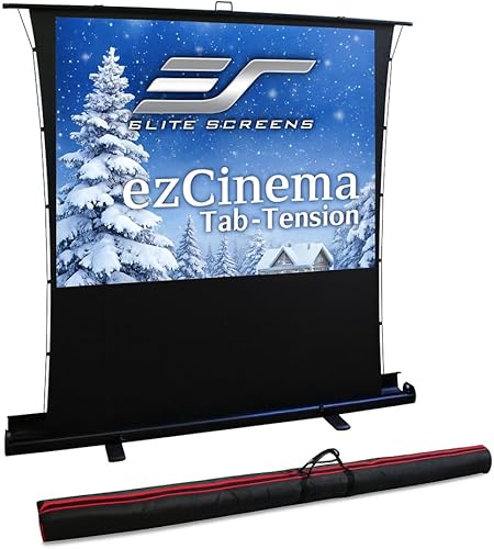 Miniatura 17 de Elite Screens ezCinema Tab-Tension CineGrey 4D, 116 pulgadas 16:9, Pantalla de Proyector Manual de Suelo Elevable ISF de Techo con Rechazo de Luz