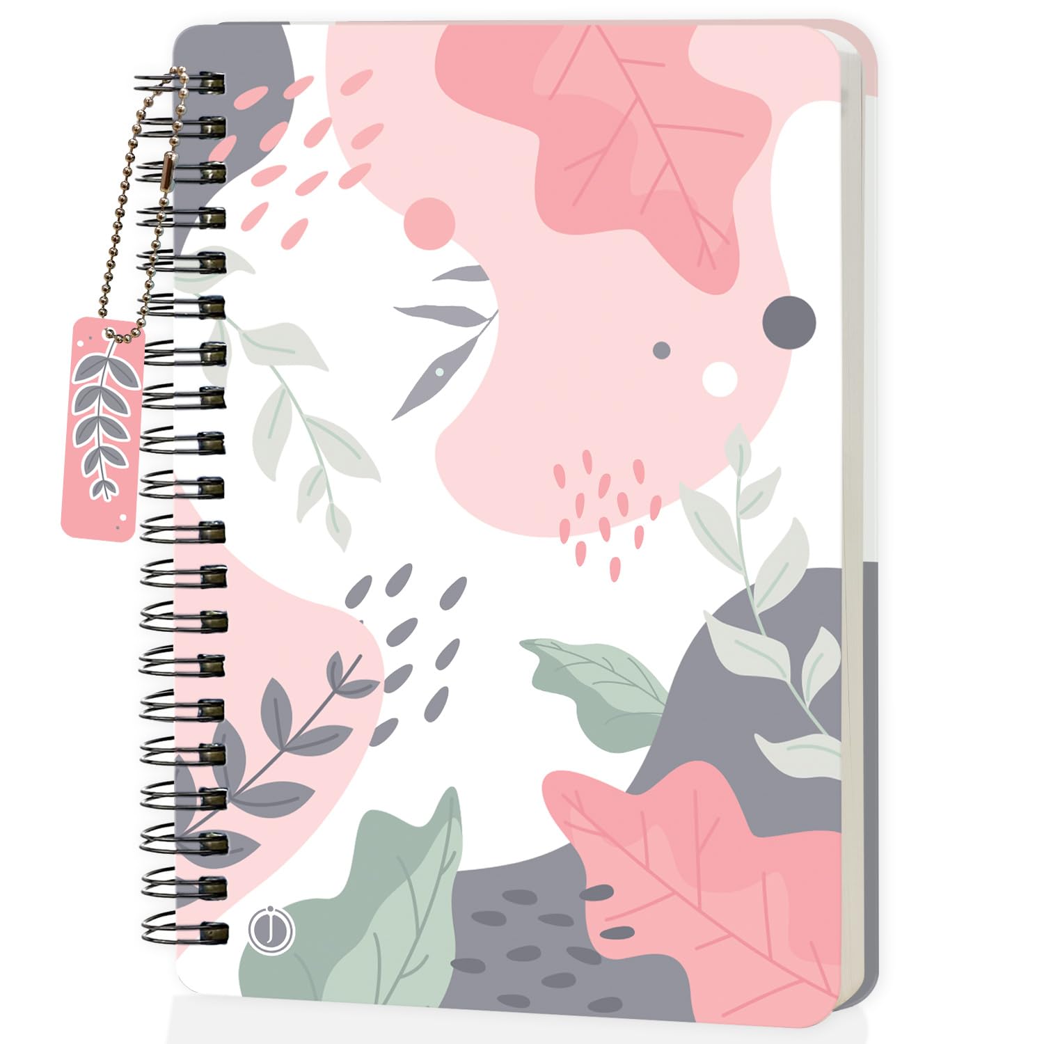 Jhingalala Diaries - A5 Hardbound Wiro Notebook Diary with Tropical Leaves Theme Based Dangler I Spiral Notebook With Planner and Calendar 2024 I 160 Undated Ruled Pages
