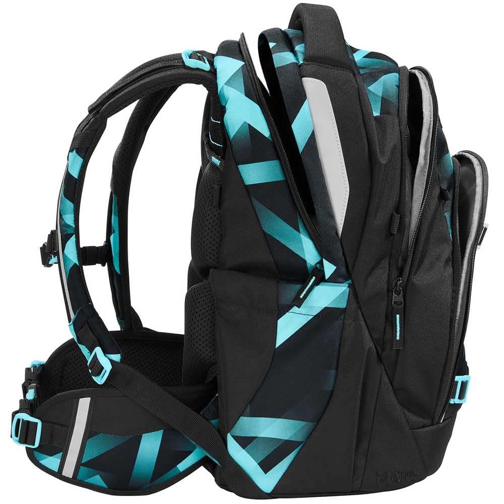 coocazoo MATE Schulranzen-Set 3tlg für Mädchen und Jungen ab der 4. Klasse mit Rucksack. Schlamperetui und Sportbeutel (Laser Lights V2)