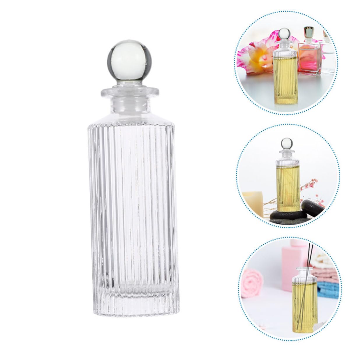 Gatuida Flacons Diffuseurs De Parfum en Verre 150 ML, Flacons Volatils D'aromathérapie Vertical 12 Pièces, Verre Transparent, Diffuseur D'huiles Essentielles pour Maison, Bureau Et Décoration