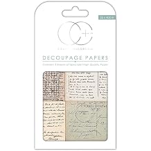Craft Consortium Decoupage Papers 13.75-inch x 15.75-inch Vintage Postcard Script
