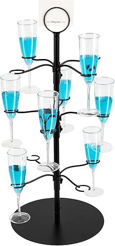 Miniatura 1 de Bfttlity Soporte para árbol de cóctel para bebidas, torre de champán, soporte para copas de vino, 3 niveles 12, rotación suave, para champán, tazas