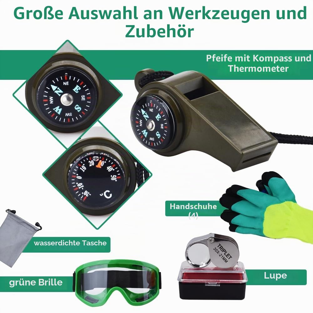 16-teiliges geologisches Steinhammer-Set, tragbares 907.2 g Hammer und Meißel Rucksack Set, geeignet für Felsjagd, Goldabbau, ideale Wahl für Anfänger und Enthusiasten