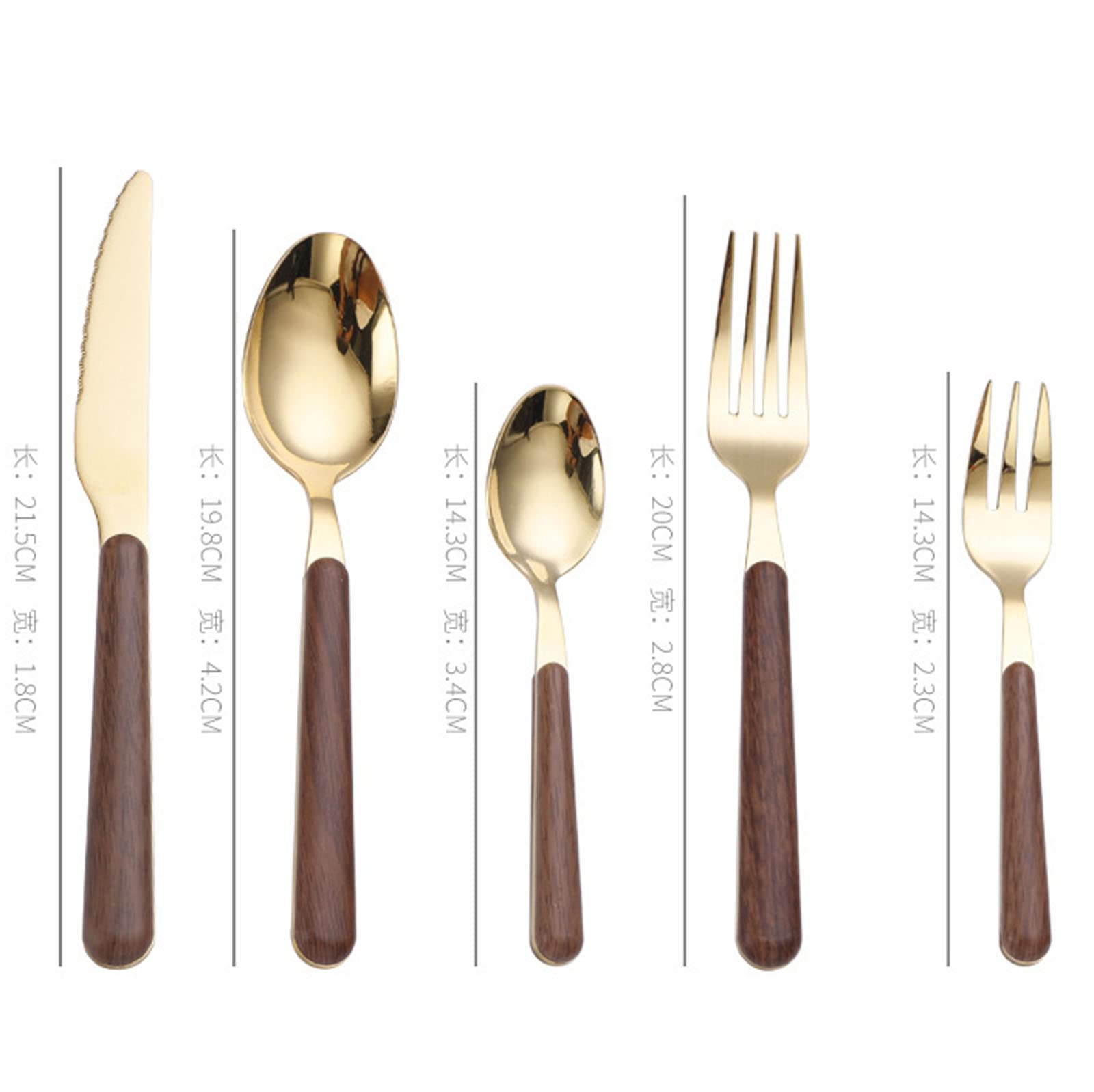Elegante Juego de Cubiertos de Acero Inoxidable con Mango: colección Completa de Cubiertos Dorados de 30 Piezas para 6 Personas