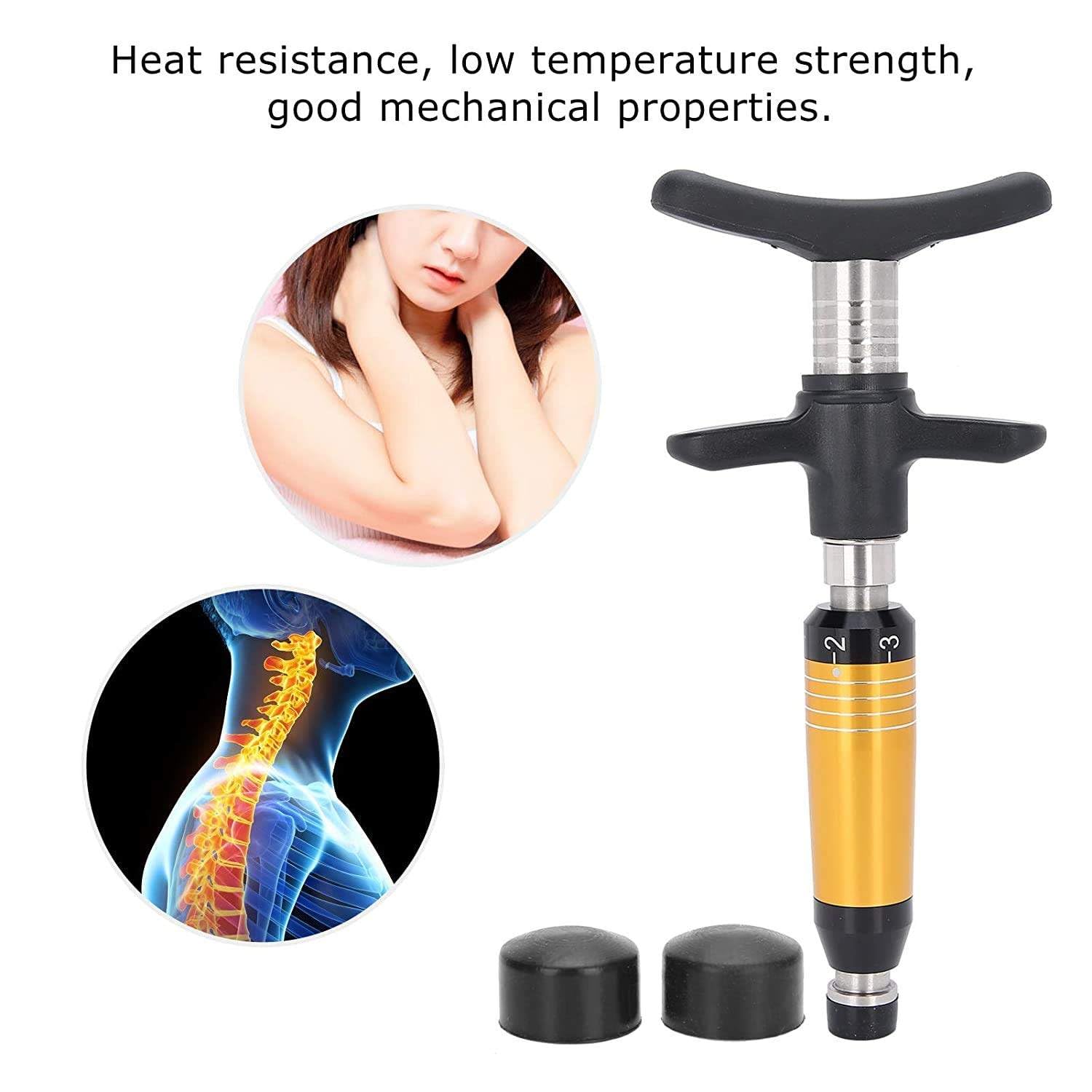 6-poziomowy ręczny masażer kręgosłupa, masażer korekcyjny kręgosłupa Activator do regulacji skoliozy Spine Activator Spine Chiropractic, siła regulowana 50-300N,Gold