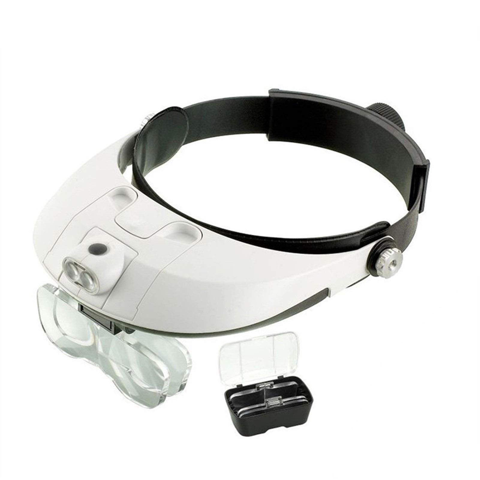 Lupa para la Cabeza con luz LED, Lupa de Lectura, lupas para Leer Joyas, Lupa, reparación electrónica (tamaño: 81001-G) Safehappy