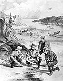 Klondike Gold Rush 1898 NGold Producers In The Klondike An Idyllic View Of Prospectors In The Yukon Territory Near Fields Being Harvested By Mccormick Machines Lithograph American 1898 Poster Print by