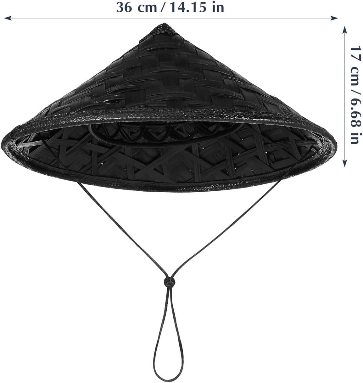 Baluue Bamboo Hat for Ninja Cosplay and Summer Activities Lightweight Hat for Outdoor Events and Photography Props Black