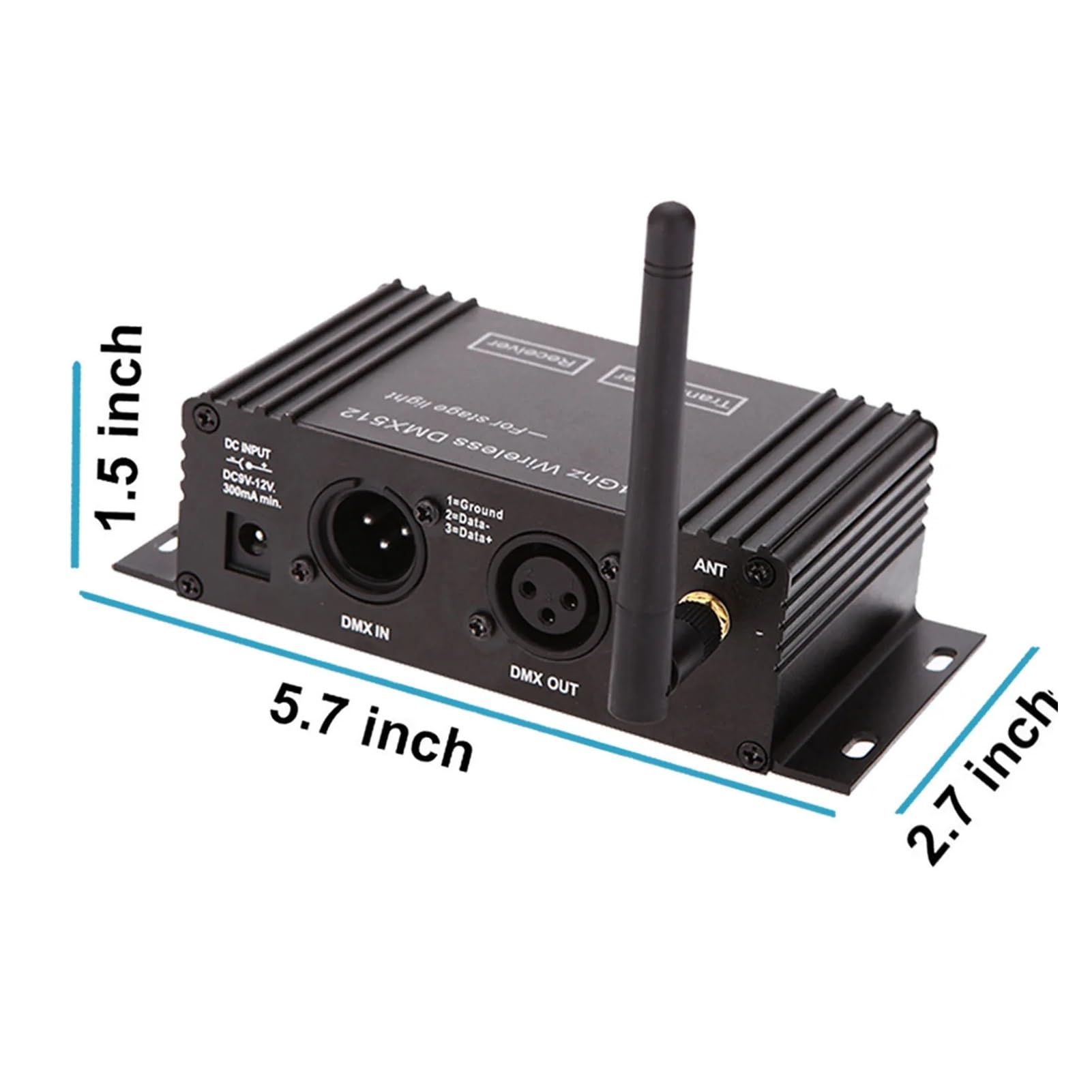 DMX Controller, 2,4G Wireless DMX 512 Controller Sender Empfänger, LCD-Display Leistung einstellbar Repeater Beleuchtung Controller