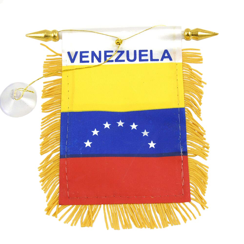 Mini Banner "Venezuela" Auto Mirror 4"x6" Flag
