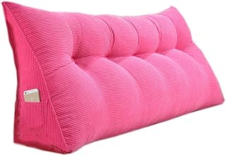 FAN Duża poduszka na stolik nocny, trójkątna poduszka pod plecy z klinowym obcasem, oparcie sofy, poduszka do czytania, poduszka ze sztruksu, wys. 135 cm (4 uchwyty)