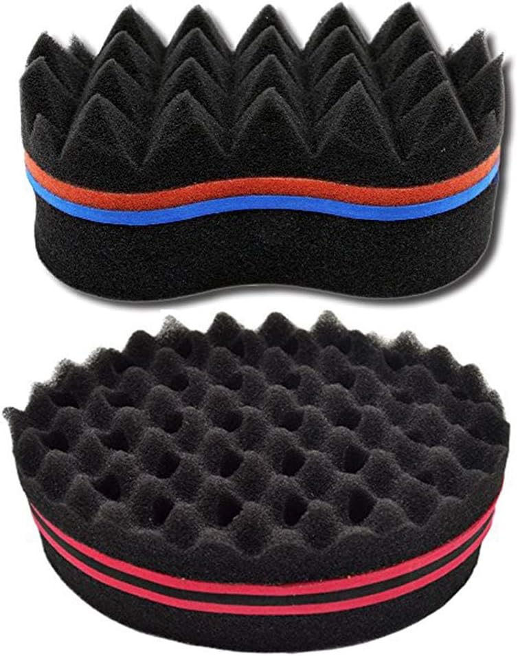 Hairdressing Tool Sponge Curl Magic Curl Sponge Double Sided Brush Two in One Twist Magic Hair Sponge for Afro Braid Style Twist Curls (Pack of 2)