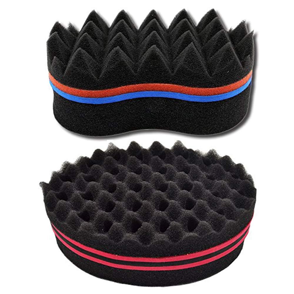 Hairdressing Tool Sponge Curl Magic Curl Sponge Double Sided Brush Two in One Twist Magic Hair Sponge for Afro Braid Style Twist Curls (Pack of 2)