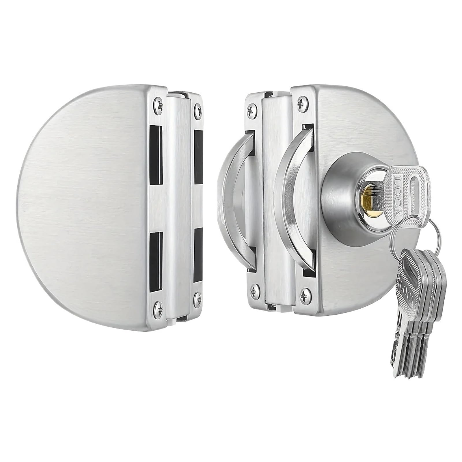 Serrure double boulon rotatif pour porte en verre coulissante 12mm