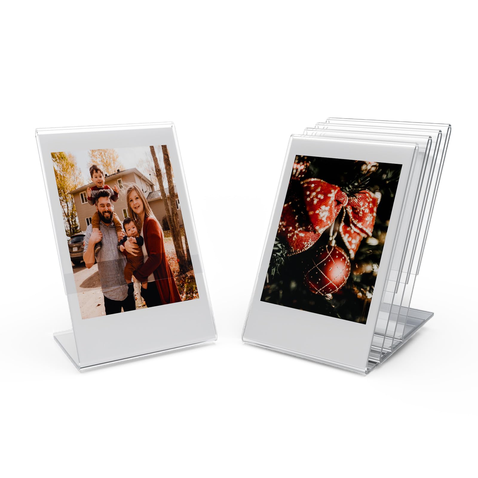 Tyuandouer Clear Frame 2X3 Mini Photo Holder For Polaroid Fujifilm Instax 3-Inch Film, Picture Holder For Instax Mini 13/12/40/Evo Instant Films, Small Acrylic Picture Frame (5 Packs)