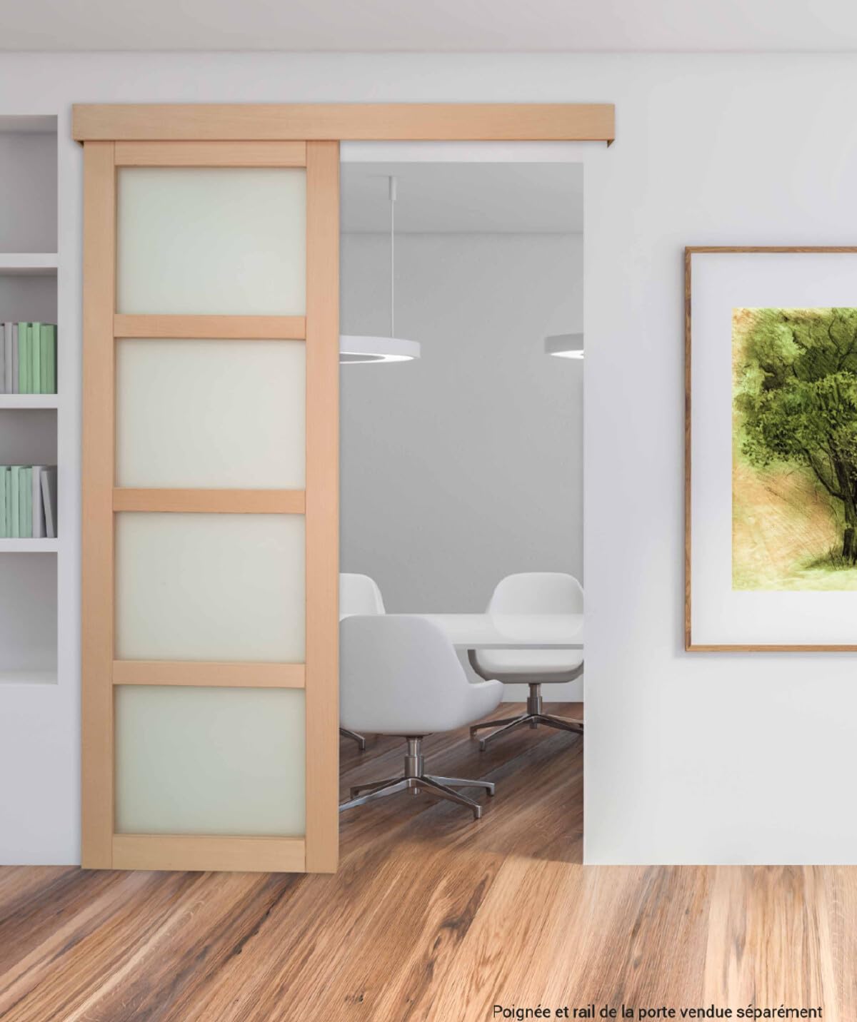 Porte seule NOVA2 4 Vitrages bois hêtre 2040 x 630