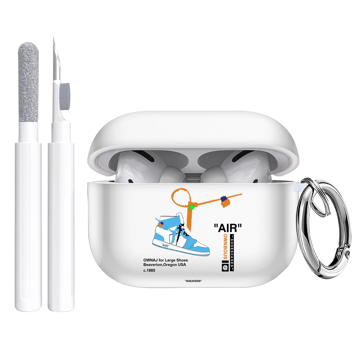 Gedicht for Airpods Pro Case, Cute Cool Sports Blue Shoe Pattern TPU Soft Cases for Airpods Pro Case 1st Gen, Shockproof for Airpods Pro 2019 Case Men Women with Cleaner Kit & Keychain