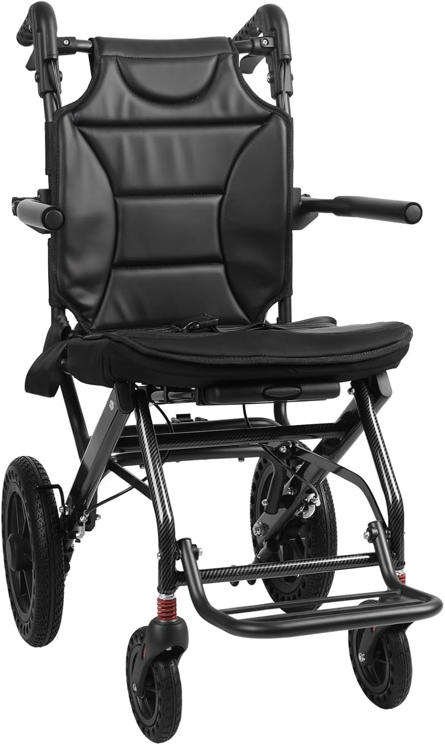 YGNVMCXJG Transfer Wheelchair Lightweight Foldable – Portable Travel Wheelchair for Adults & Seniors with Grip Brakes