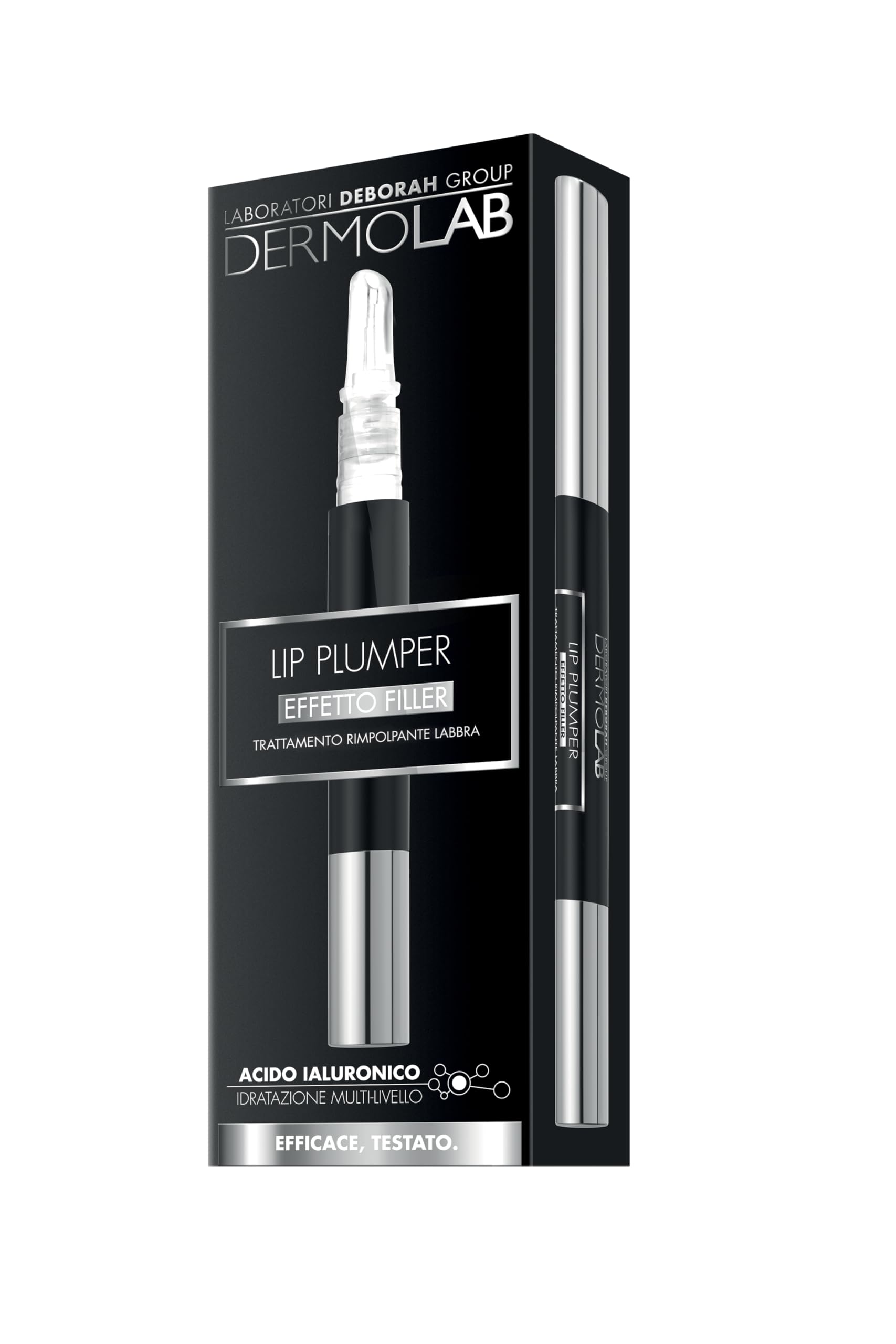 Dermolab - Lip Plumper, Trattamento Rimpolpante Labbra Effetto Filler con Acido Ialuronico, Gatuline Intense MB, e Maxi Lip per Labbra più Carnose, Idratate e Morbide, 5ml