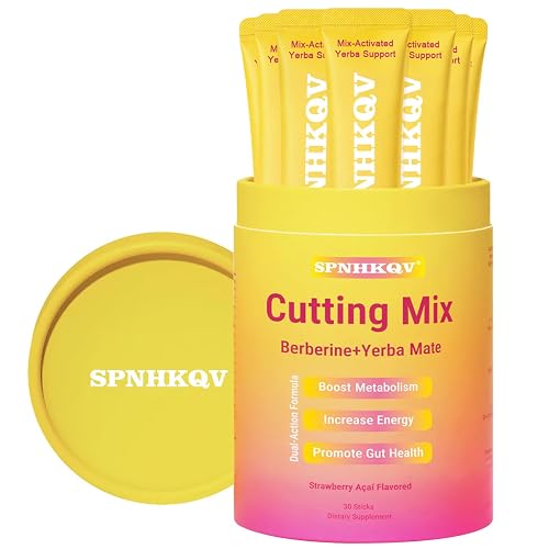 SPNHKQV Cutting Mix Berberine + Yerba Mate, Strawberry Açaí Blend,