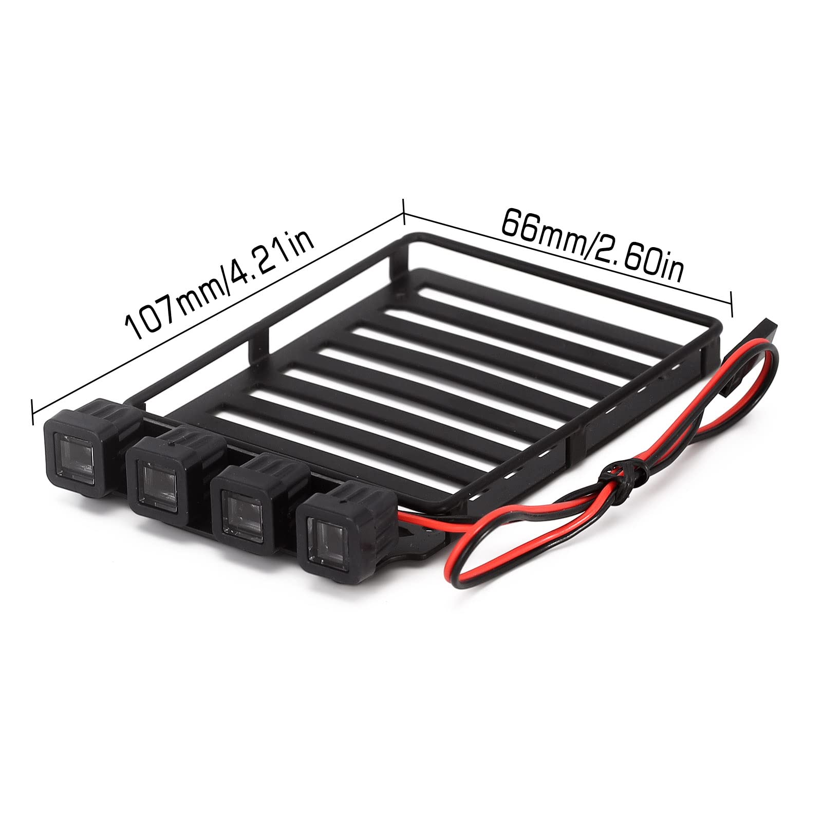 Barras De Techo Y Tira LED Para RC Crawler 1/24 | Accesorios De Acero Inoxidable Y Aluminio | Compatible Con Axial SCX24 | Decoración Y Funcionalidad