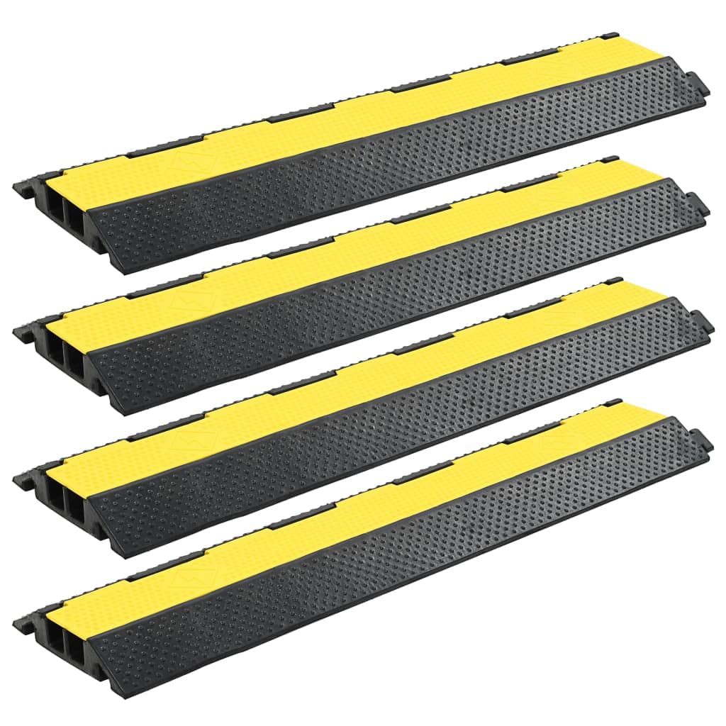 INLIFE 142835 - Protector de Cable Pasacables, Canaleta Cables Suelo (4 unidades, 2 canales, goma, 101,5 cm, 24,07 kg)