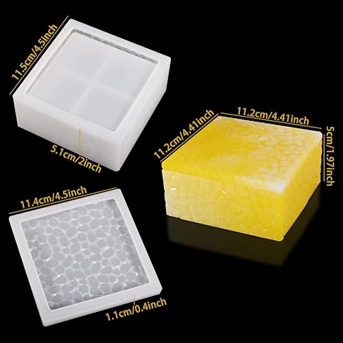 Miniatura 7 de Zayookey Caja de almacenamiento, molde de resina, tarro cuadrado de resina de silicona con tapa, molde de fundición epoxi en cubo, molde de caja de