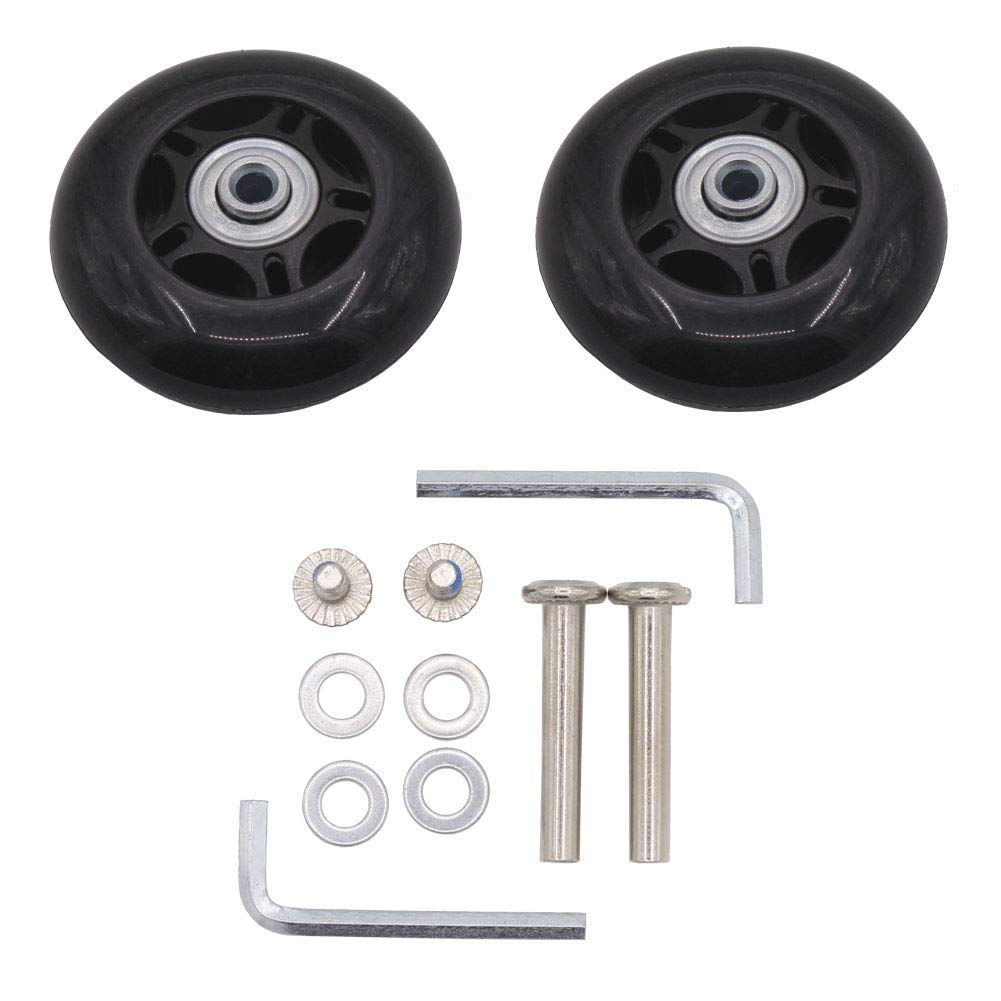 Leen4YouLuggage Suitcase Replacement Wheels with Screws Axles Repair Tool for Luggage Suitcase Trolley,Skate Replacement Wheels(Pack of 2) (70mm x 24mm x 6mm)