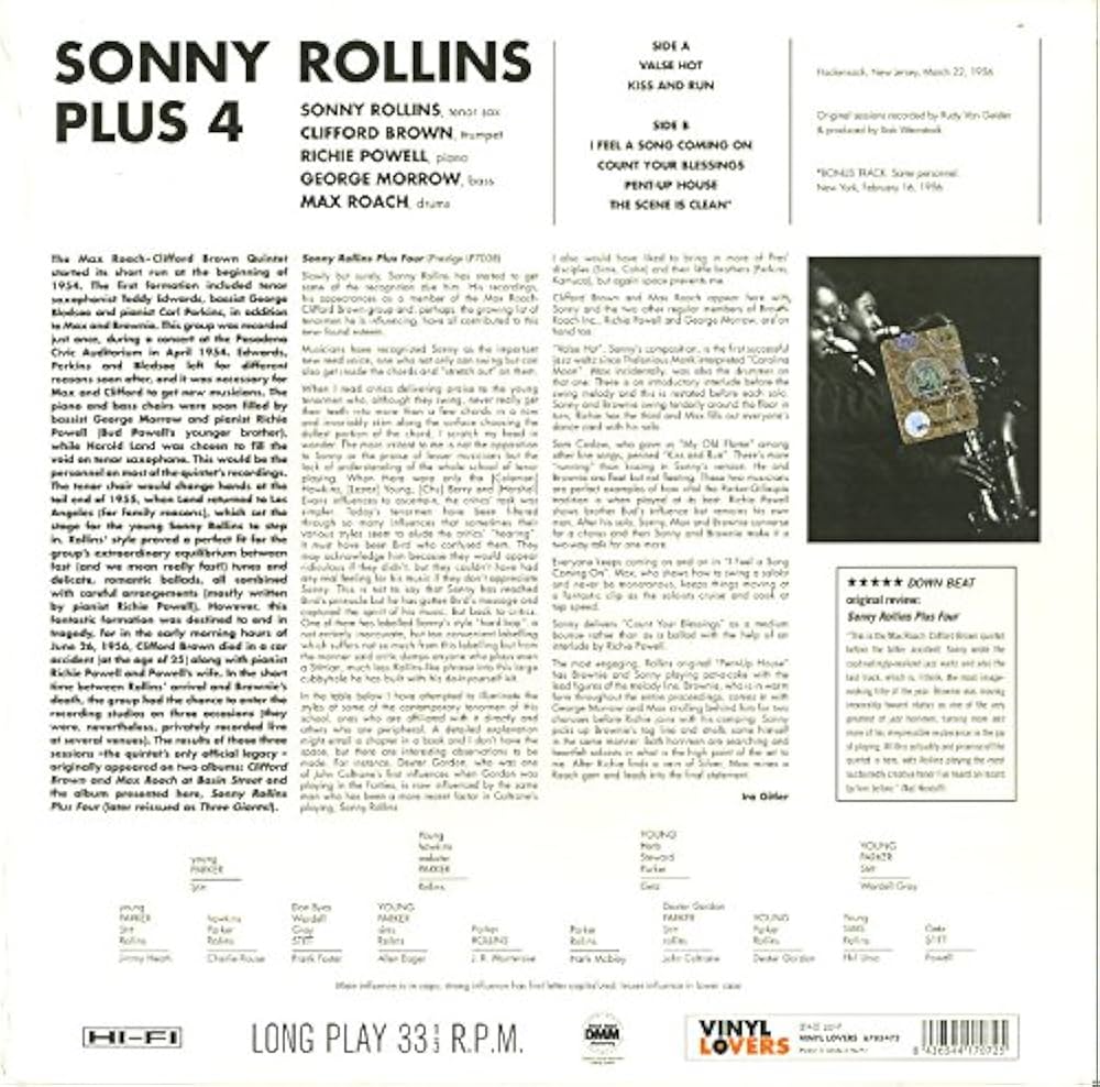 ROLLINS,SONNY - Plus 4 + 2 Bonus Tracks - Amazon.com Music