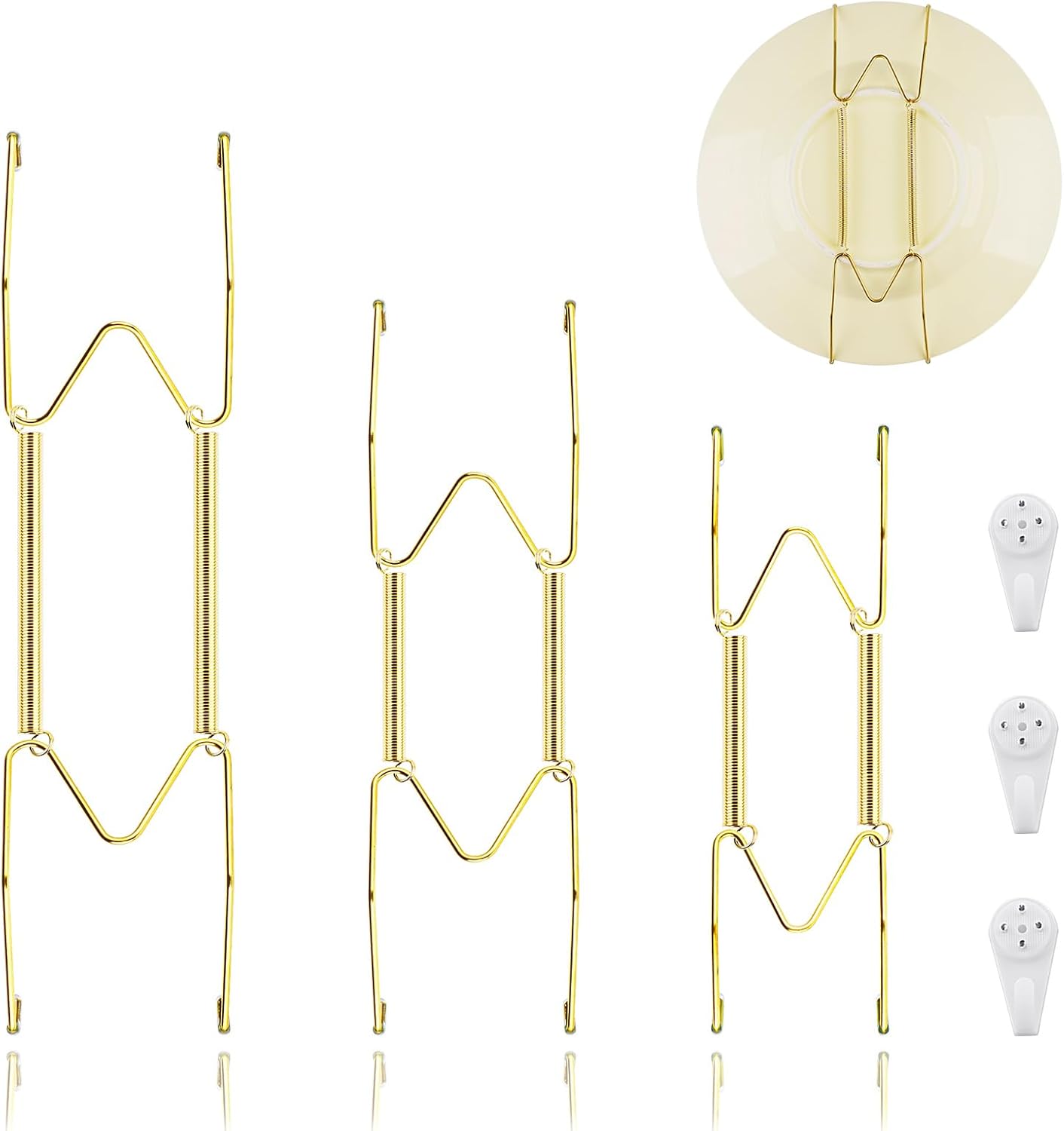 3 Pieces Plate Hangers for Wall, Stainless Steel Plate