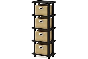 4-Tier Basket Shelf Storage Solution