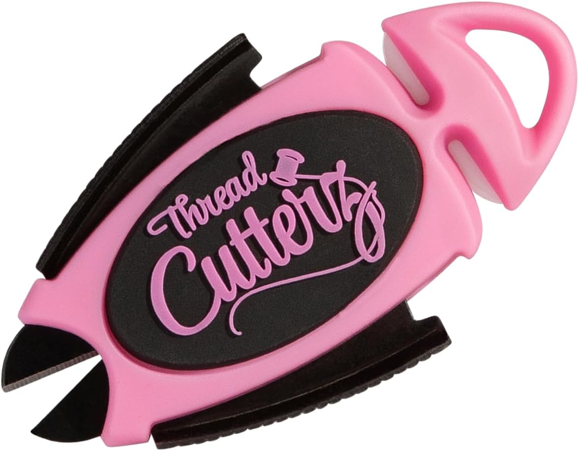 THREAD CUTTERZ Patented Dual Hybrid Ceramic Cutter + Stainless Steel Micro Scissor Thread, Thread, Embroidery Floss Snipper - Pink