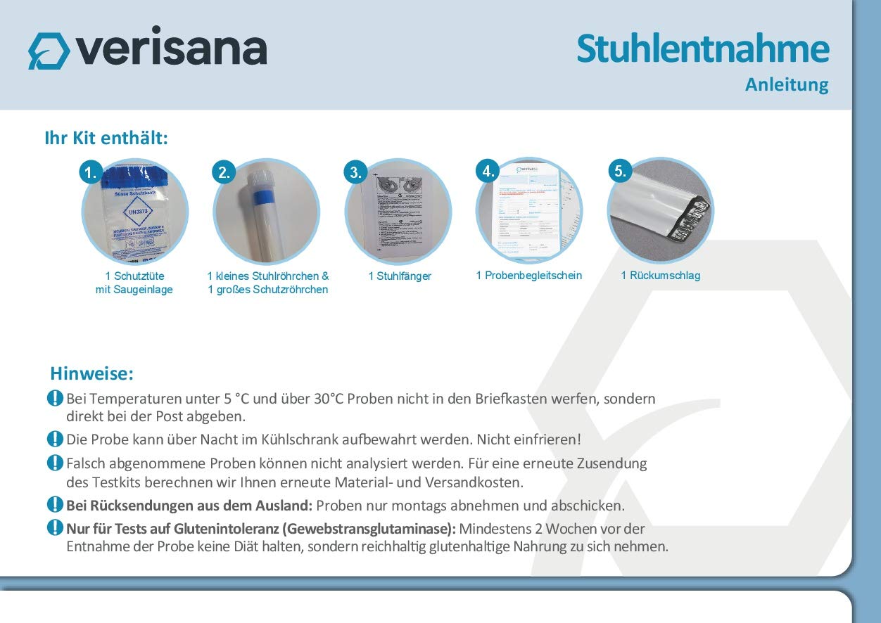 Zonulin Test – Stuhltest auf Leaky Gut Syndrom – Durchlässiger Darm Test – Verisana Darmgesundheit