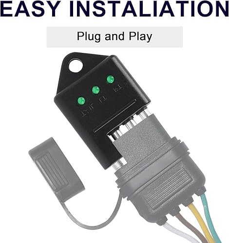 Miniatura 6 de Probador de remolque de 4 pines, probador de enchufe de remolque, probador de conector de remolque, probador de cableado de remolque recto de 4 pines